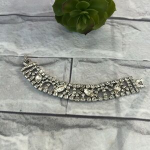 BY Gale rhinestone bracelet rhodium 6.75”